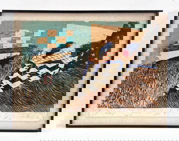 ROCHELLE FEINSTEIN (B.1947) WOODCUT PRINT