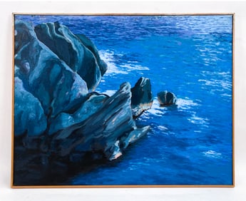 GWYN ROBERTS 1985 SEASCAPE O/C PAINTING
