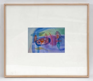 VICTOR ELMALEH 1984 ABSTRACT MIXED MEDIA