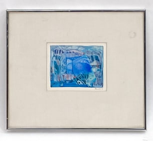 VICTOR ELMALEH 1976 ABSTRACT WATERCOLOR