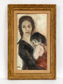 R. LAZARUS 20TH CENTURY MOTHER & CHILD O/C