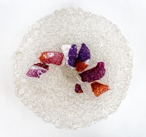 CALEB NICHOLS LARGE ART GLASS CENTERPIECE BOWL