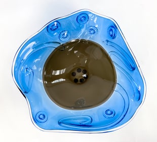 SIMON MOORE HAND-BLOWN ART GLASS BOWL