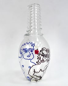 RICHARD JOLLEY ADAM & EVE ART GLASS VASE