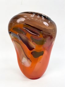 ABSTRACT ART GLASS VASE
