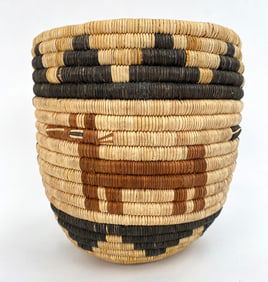 NATIVE AMERICAN HOPI WOVEN & COILED BASKET