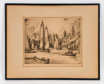 NAT LOWELL (1880 - 1956) NEW YORK 1949 ETCHING