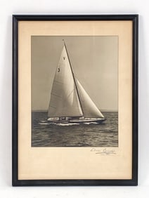 EDWIN LEVICK SAILBOAT SILVER GELATIN PHOTO PRINT
