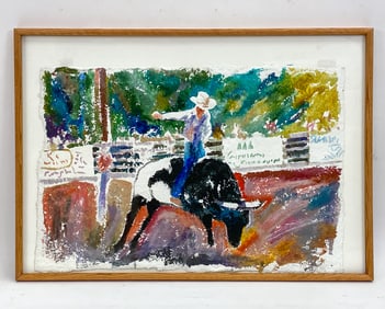 CONTEMPORARY RODEO WATERCOLOR PAINTING