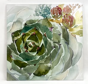 LARGE FLORAL LITHOGRAPH ON CANVAS