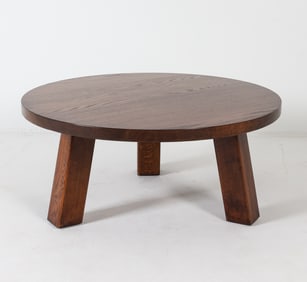 DUTCH BRUTALIST OAK COFFEE TABLE C. 1970S