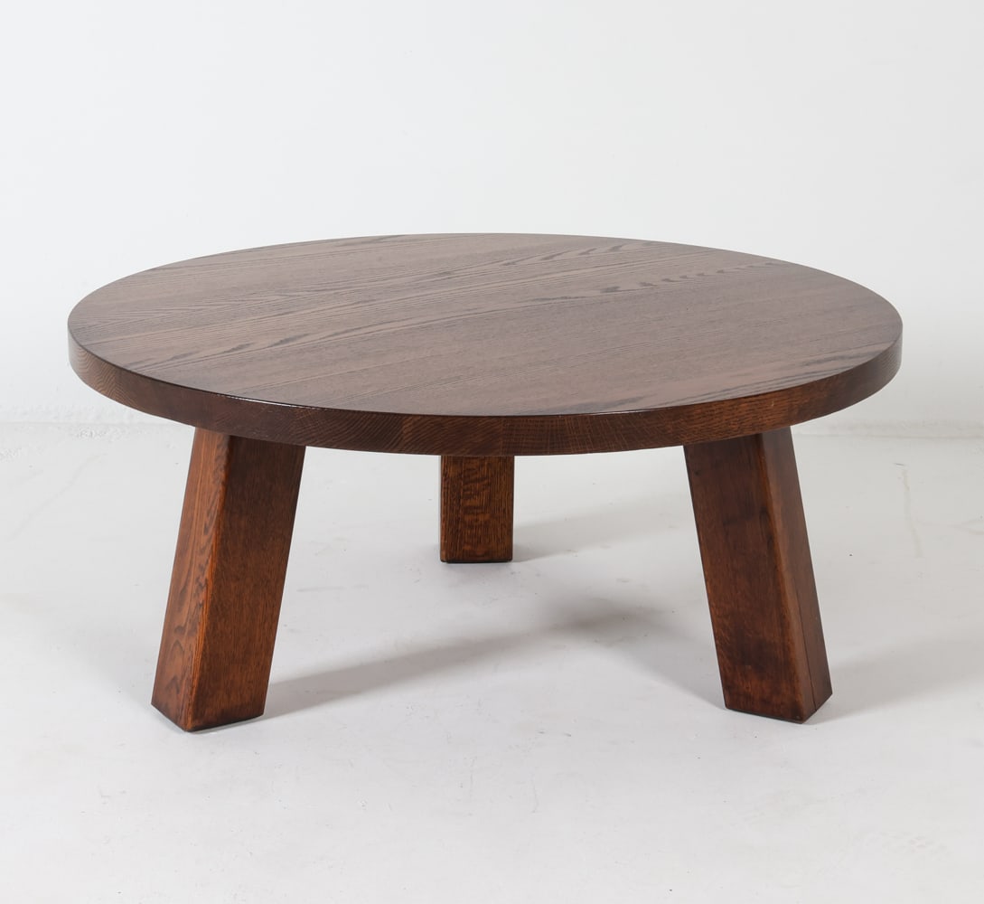 DUTCH BRUTALIST OAK COFFEE TABLE C. 1970S (1 of 9)