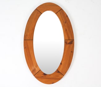GLASSMASTER SWEDISH PINE WALL MIRROR C. 1970'S