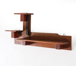 DUTCH ART OAK ART DECO WALL SHELF C. 1930S