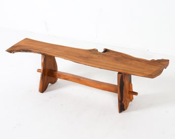 DUTCH OAK WABI-SABI BENCH C. 1970S