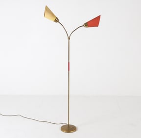 SWEDISH BRASS FLOOR LAMP C. 1950S