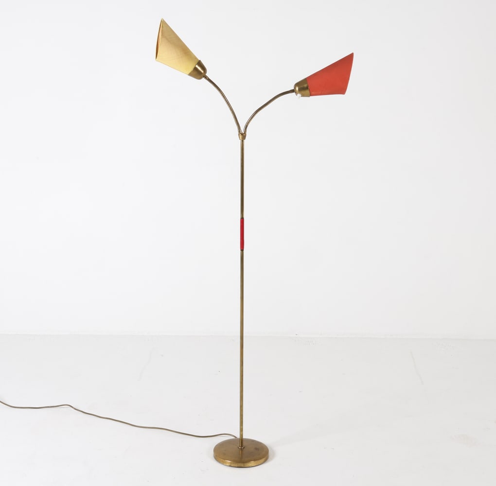 SWEDISH BRASS FLOOR LAMP C. 1950S (1 of 11)