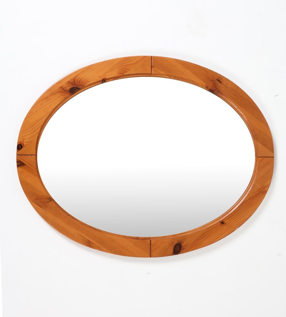 SWEDISH PINE WALL MIRROR C. 1970S (1 of 9)
