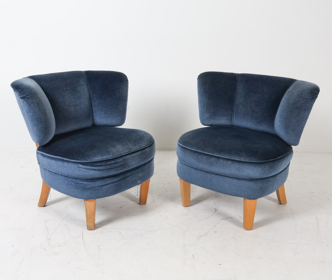 (2) ATTR. OTTO SCHULZ MOHAIR LOUNGE CHAIRS (1 of 13)