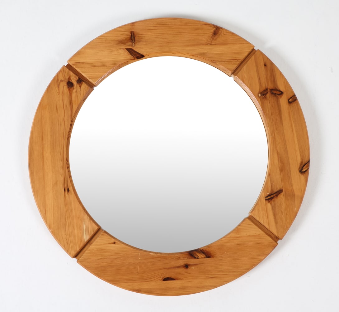 GLASMASTER SWEDISH PINE MIRROR C. 1970S (1 of 8)