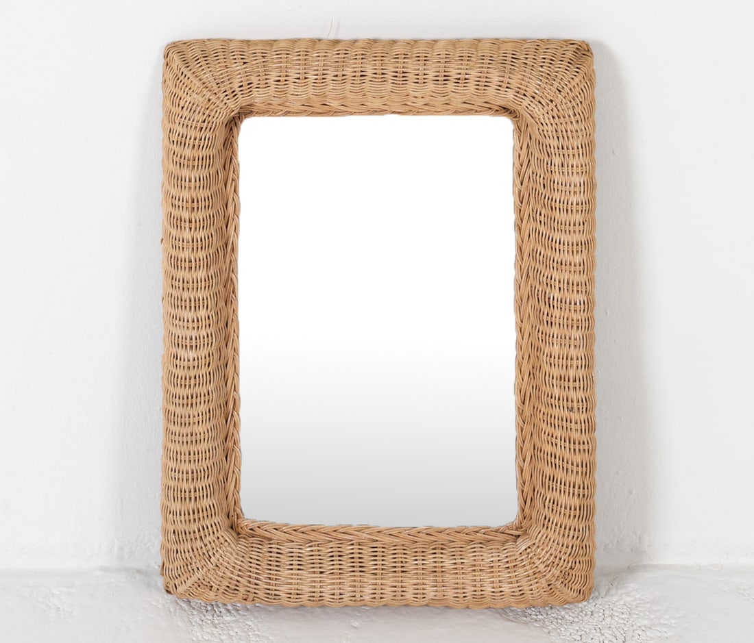 DUTCH WICKER WALL MIRROR C. 1980S (1 of 8)