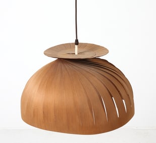 HANS AGNE JAKOBSSON TEAK VENEER PENDANT LIGHT