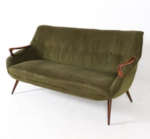 DUTCH OAK COCKTAIL SOFA C. 1950S
