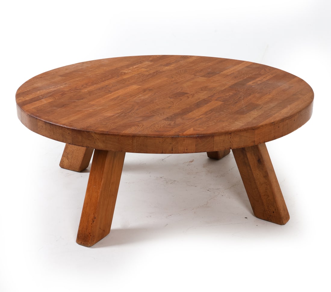 DUTCH BRUTALIST OAK COFFEE TABLE C. 1970S (1 of 14)
