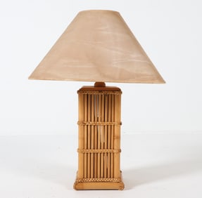 DANISH BAMBOO TABLE LAMP C. 1970S
