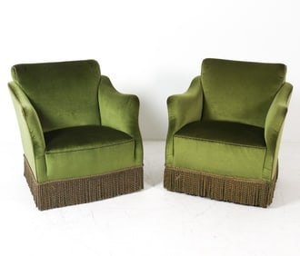 PAIR OF SWEDISH MOHAIR LOUNGE CHAIRS C. 1950S