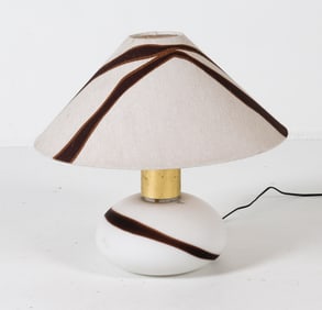 TEMDE SWISS ART GLASS TABLE LAMP C. 1960S