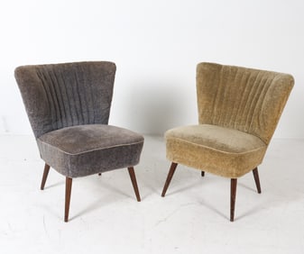 PAIR OF DANISH WOOL COCKTAIL CHAIRS C.1960S