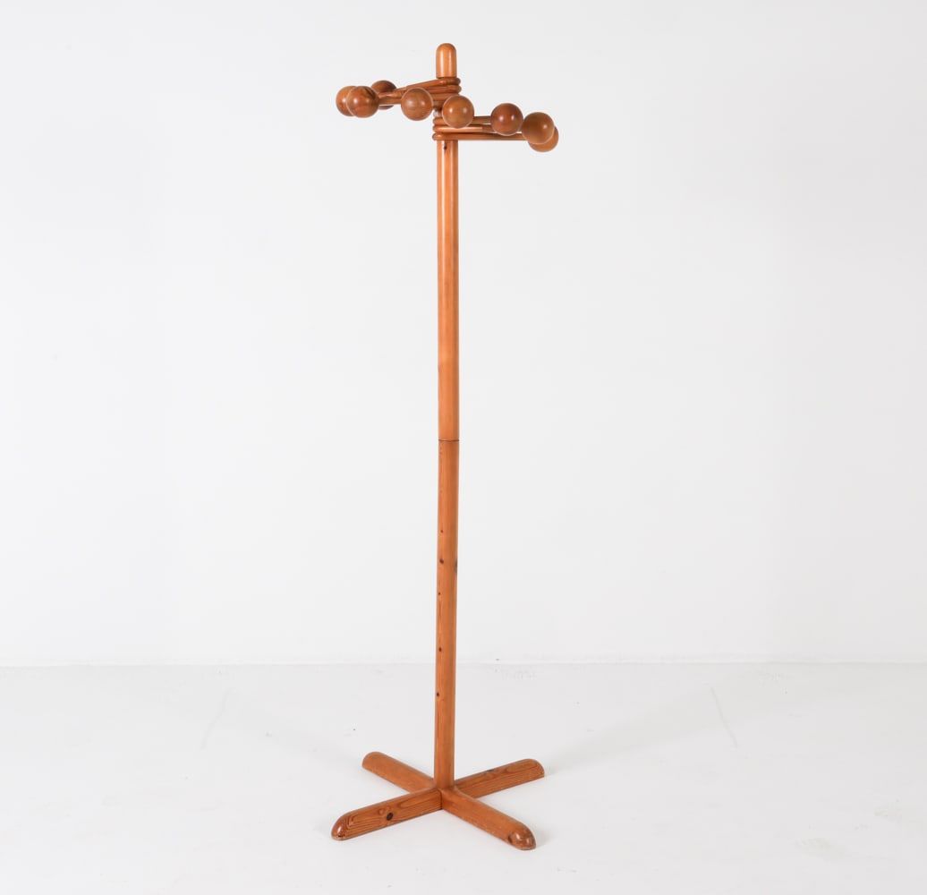 DAUMILLER STYLE ATOMIC PINE COAT RACK C. 1970S (1 of 10)
