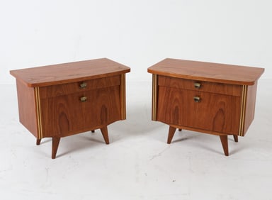 PAIR OF DUTCH TEAK NIGHTSTANDS C. 1950S