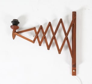 DUTCH TEAK SCISSOR WALL SCONCE C. 1960S
