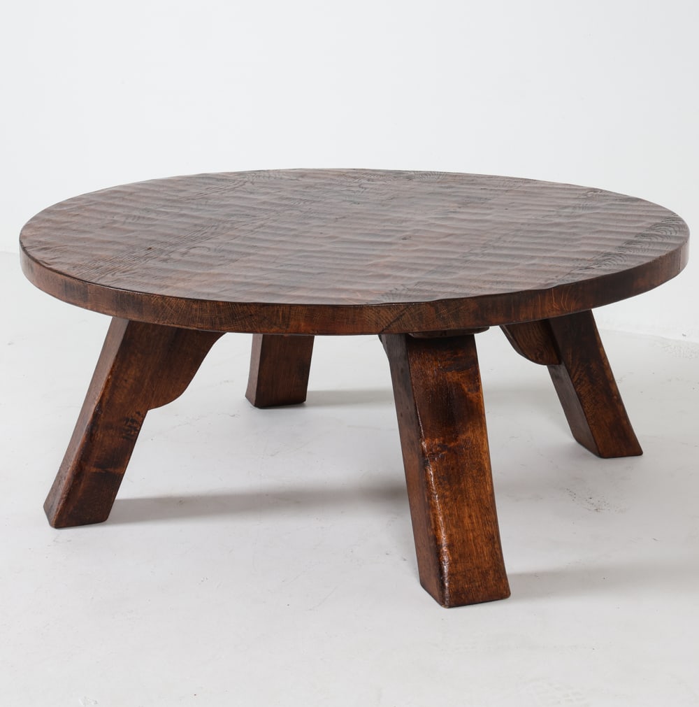 DUTCH BRUTALIST OAK COFFEE TABLE C. 1970S (1 of 12)