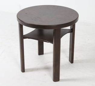 DUTCH ART DECO OAK & BEECH SIDE TABLE C. 1930S