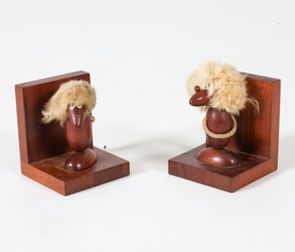 PAIR OF HANS BOLLING DANISH TEAK BOOKENDS C. 1960S
