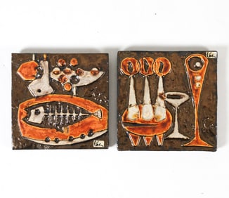HELMUT SCHAFFENACKER CERAMIC TILE ART C. 1970S