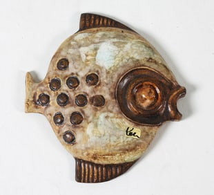 HELMUT SCHAFFENACKER CERAMIC FISH TILE, C. 1970S