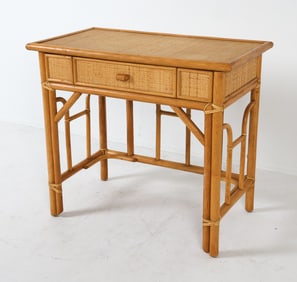 DUTCH BAMBOO & RATTAN DESK OR TABLE C. 1970'S