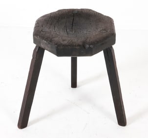 19TH C. DUTCH OAK MILK STOOL