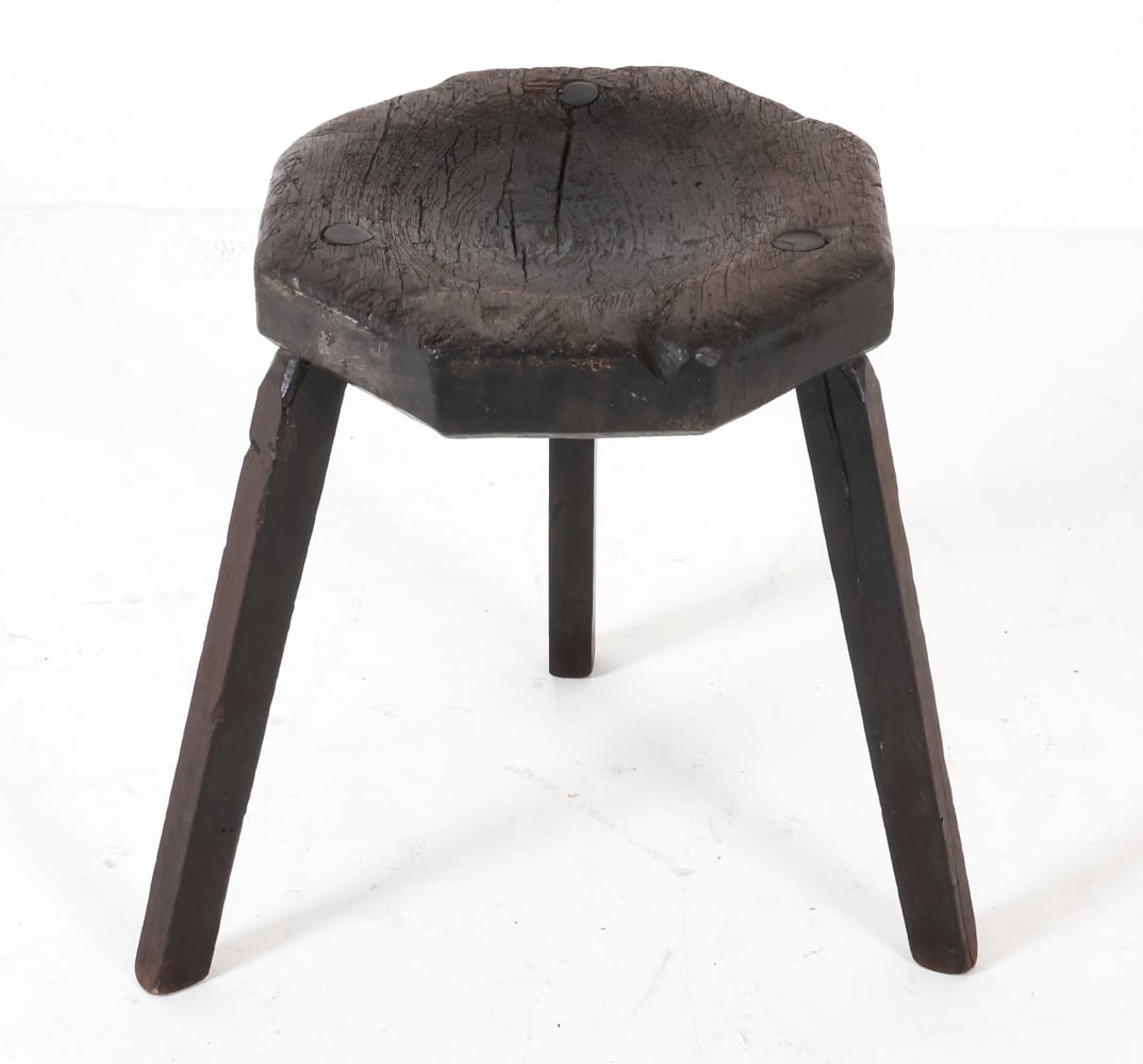 19TH C. DUTCH OAK MILK STOOL (1 of 11)