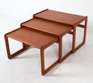 MID-CENTURY DANISH TEAK NESTING TABLES C. 1960S