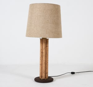 INGO MAURER STYLE CORK TABLE LAMP C. 1970S