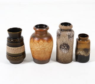 WEST GERMAN ART POTTERY VASE GROUPING C. 1970S