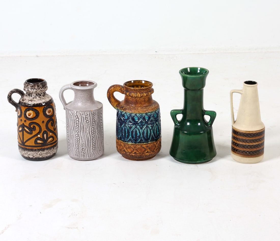 WEST GERMAN ART POTTERY VASE GROUPING C. 1970S (1 of 16)