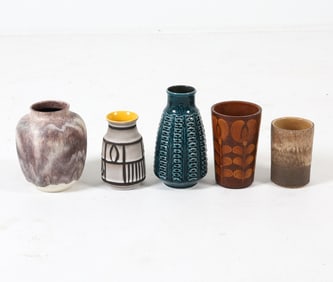 WEST GERMAN ART POTTERY VASE GROUPING C. 1970S