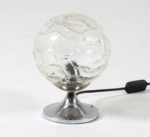 GERMAN GLASS & CHROME DESK LAMP C. 1970S