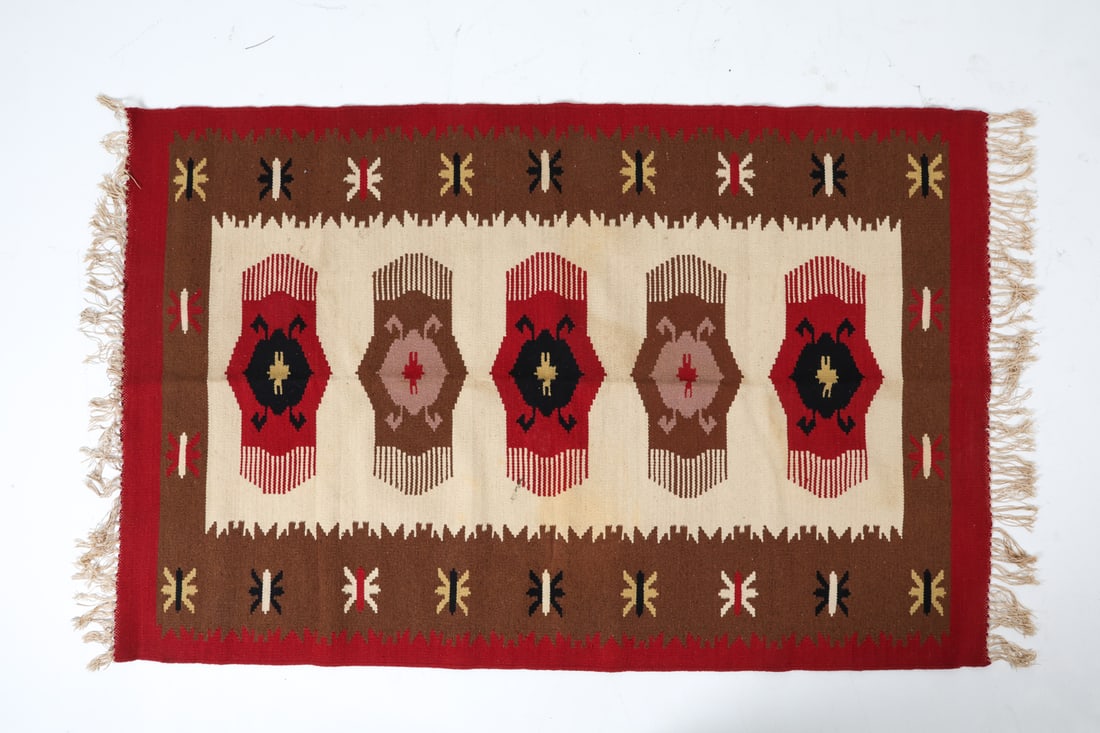 SWEDISH WOOL KILIM RUG C. 1960'S (1 of 10)